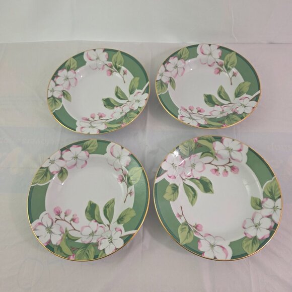 Fairfield Apple Blossom Floral Print 8" Fine China Soup Salad Bowls – Set of 4 - Picture 10 of 14